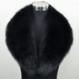 Foulards col en fourrure naturelle véritable écharpe couleur noire de taille différente BE1534