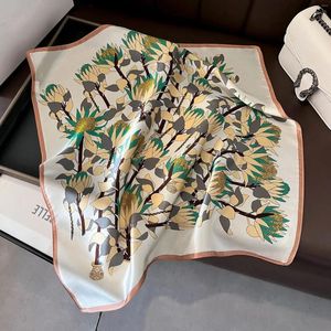 Foulards Naturel Véritable Foulard En Soie Femmes Imprimer Cou Bandeau Châle Foulard Bandeau Bandana Square Wrap Mode Hijab