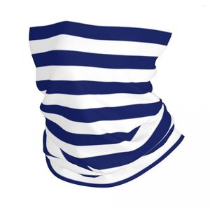 Sjaals Marineblauw en wit gestreept Bandana Halskap Gedrukt Maskersjaal Multifunctioneel Fietsen Wandelen Voor Heren Dames Volwassen Ademend