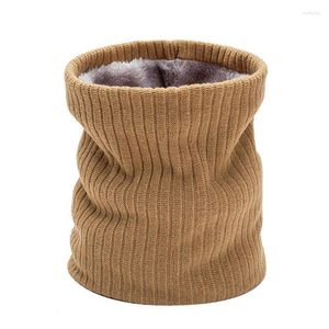 Écharpes cou écharpe unisexe tricoté chaud hiver automne anneau femmes fille Bandana solide polaire hommes mode châlescarves Shel22