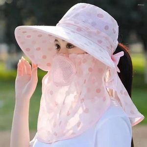 Bufandas Escote Máscara Mujeres Sombrero para el sol Protección facial Protector solar Cubo Escalada Tapa de ala ancha Cubierta al aire libre