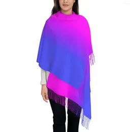 Foulards Neon Ombre Écharpe Bleu et Rose Chaud Doux Châles Wraps Avec Gland Dames Tête Hiver Designer Foulard