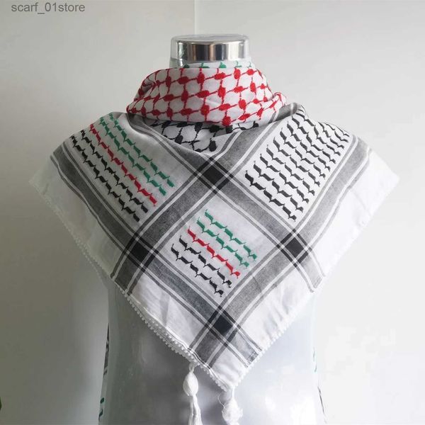 Foulards Nouveau 125 cm coloré Plaid mince Hijab tactique désert arabe foulards hommes femmes hiver gagner militaire coupe-vent randonnée écharpe L231110