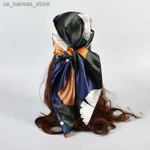 Bufandas nuevas 90*90cm Fashion Silk Scarf Scarftop Headfaps Women Vintage Four Seasons Hair Scarve Hijab Foulard Bandana Femme Starf240409