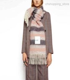 Foulards Nouveau Ac Stripe hiver écharpe pour femmes coloré tricoté cachemire Pashimina châles plus longs doux grandes écharpes dames Warp8172634