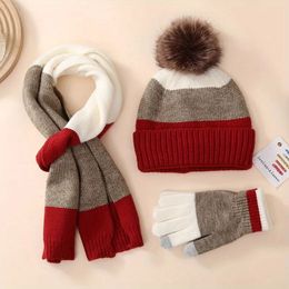 Écharpes Nouveau hiver bébé chapeau écharpe ensemble garçons et filles chapeau tricoté chapeau écharpe ensemble en plein air enfants chaud en peluche chapeau bébé chapeau 231103