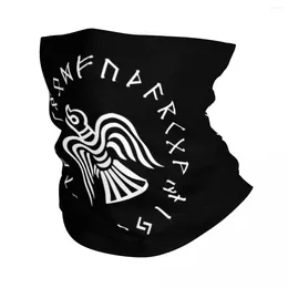 Sjaals Norse Raven Runic Bandana Neck Cover Gedrukt Viking Wrap Sjaal Multi-use Gezichtsmasker Vissen Voor Mannen Vrouwen Volwassen Winddicht