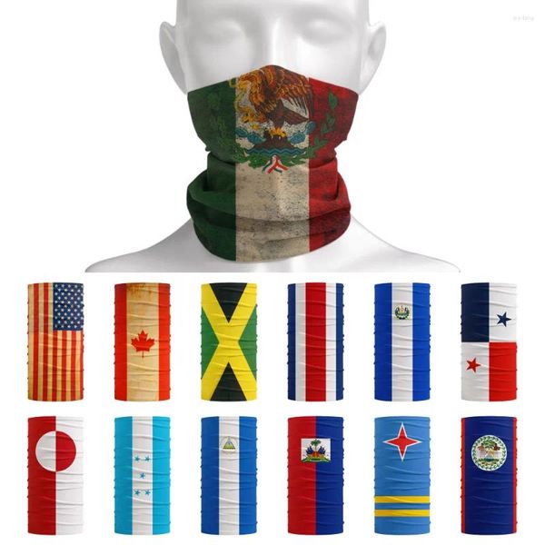 Bufandas de las bandas de América del Norte nacionales pañales Bandana Women Yoga Charling Men Motorcycling Cosco Carrera Neck Gaiter Coste de protección solar bufanda