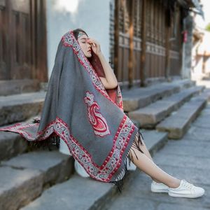 Écharpes nord-ouest de la Chine nationale de style national cachemire pashmina foulard féminin poncho épais châle de châle wraptravel po po