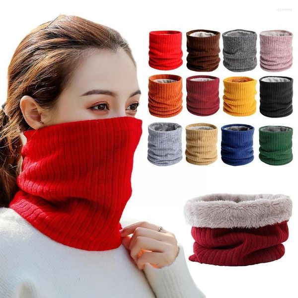 Écharpes en nylon fil cou protégeant la laine écharpe femmes polaire boucle mode tubulaire hiver coréen chaud tricot W3L9