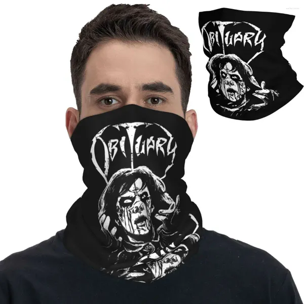 Écharrés Band nécrologie Death Metal Bandana Neck Gaiter imprimé Masque lourd Écharpe Multi-utilise Cycling For Men Women Washable