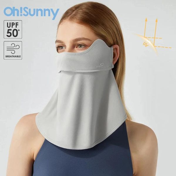 Bufandas OhSunny Mujeres Cubierta de cara con cuello UPF1000 Al aire libre Anti-polvo Protección solar Secado rápido Suave Transpirable Lavable Ajustable