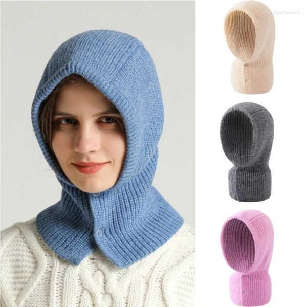 Écharpes une pièce cou pull casquette écharpe tricoté chapeau boutons bavoir à capuche casquettes anneau tricot laine faux col haut