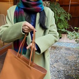 Bufandas en línea celebridad Arco Iris bufanda lana mujer lujo chal tejido moda cálido invierno Preppy estudiante gran tamaño