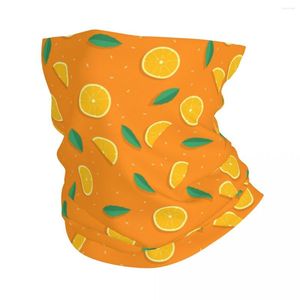 Foulards Oranges Et Feuilles Bandana Couverture De Cou Imprimé Fruits Cagoules Wrap Écharpe Multifonctionnel Chapeaux De Pêche Pour Hommes Femmes Adulte