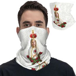 Écharrés Notre-Dame de Fatima Vierge Bandana Couvre de cou de cou imprimé Rosaire Catholic Balaclavas Masque Écharpe Multi-Use Band Unisexe Adulte