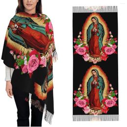 Foulards Notre-Dame de Guadalupe Vierge Marie Écharpe pour femmes hiver chaud châle enveloppement longues dames
