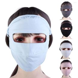 Sjaals Outdoor Face Shield Silk Protection Gini Mask Summer Sunscreen Driving Womne Sun Hats