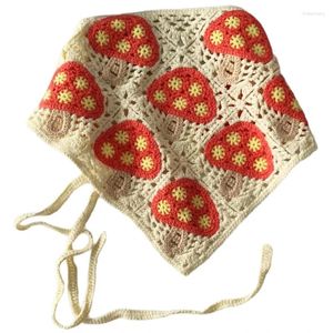 Foulards extérieur léger foulard femme crochet champignon motif bandeau pour fille goutte