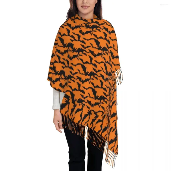 Bufandas Bufanda al aire libre Otoño Halloween Bat Chales y envoltura Animal Print Designer Bufanda Wraps para mujer