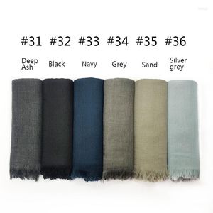 Bufandas de gran tamaño Llanura Mujeres Bufanda Moda Sólido Viscosa Algodón Borlas Mantones Largos Musulmán Básico Hijab Cabeza 10 PCS Rápido