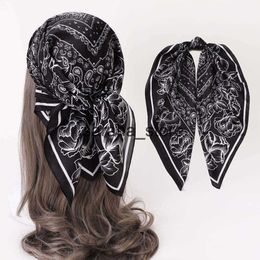 Schals Paisley-Druck Taschentuch Seidensatin Hijab-Schal für Frauen Bandana Kopfhaarschals 70 * 70 cm quadratisches Haarband Halstücher Damen J230801