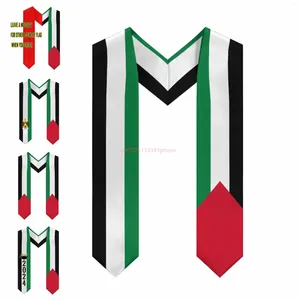 Bufandas Palestina Flagal Persona mixta Panel mixta Graduación Robado de chal Honor para estudio a bordo de estudiantes internacionales