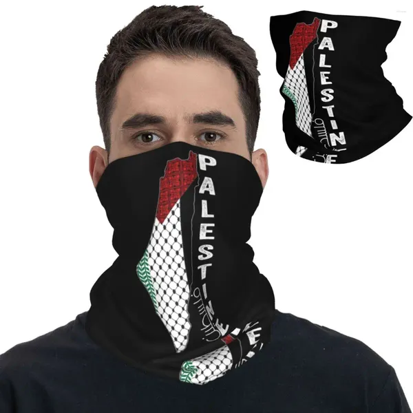 Bufandas Mapa palestino Keffiyeh Thobe Patrón Bandana Cubierta de cuello Palestina en árabe Wrap Bufanda Multifuncional Diadema Ciclismo