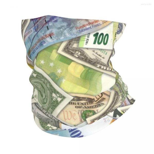 Écharpes Papier Monnaie Du Monde Bandana Cou Couverture Imprimé Wrap Écharpe Multifonction Vélo Pour Hommes Femmes Adulte Lavable