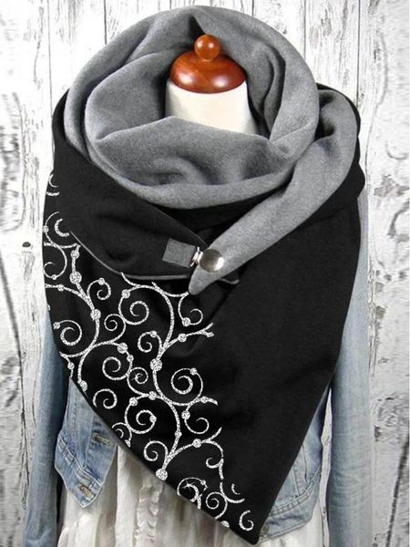 Écharpes PDMCMS Vêtements Écharpe et châle à imprimé floral pour la mode d'hiver Gardez les articles chauds à l'intérieur ou à l'extérieur