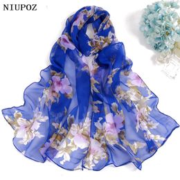 Sjaals Perzik BlossomTravel Strand Zon Bescherming Chiffon Georgette Sjaal Vrouwen Foulard Sjaal Zomer Bandana Elegante 230619