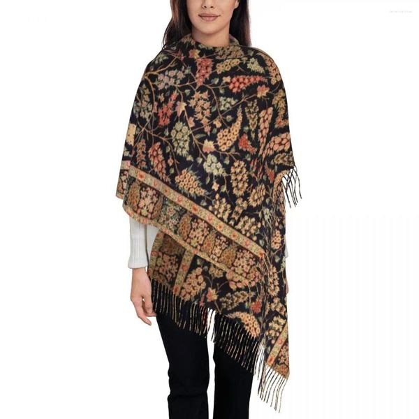 Bufandas Árbol persa de la vida alfombra borla bufanda mujeres suave antiguo bohemio chal abrigo femenino invierno otoño