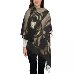 Foulards imprimé personnalisé en colère berger allemand écharpe hommes femmes hiver automne chaud GSD chien châles enveloppes