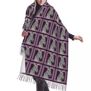Foulards personnalisés imprimés encadrés zèbre aubergine écharpe hommes femmes hiver automne chaud luxe mode polyvalent châle enveloppement