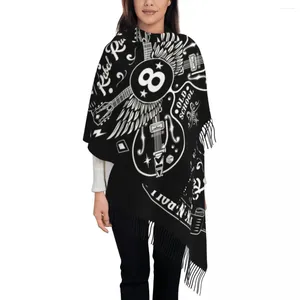 Foulards personnalisés imprimés Rockabilly Bikers Rétro Vintage Rockers Écharpe Hommes Femmes Hiver Chaud Châle Wrap