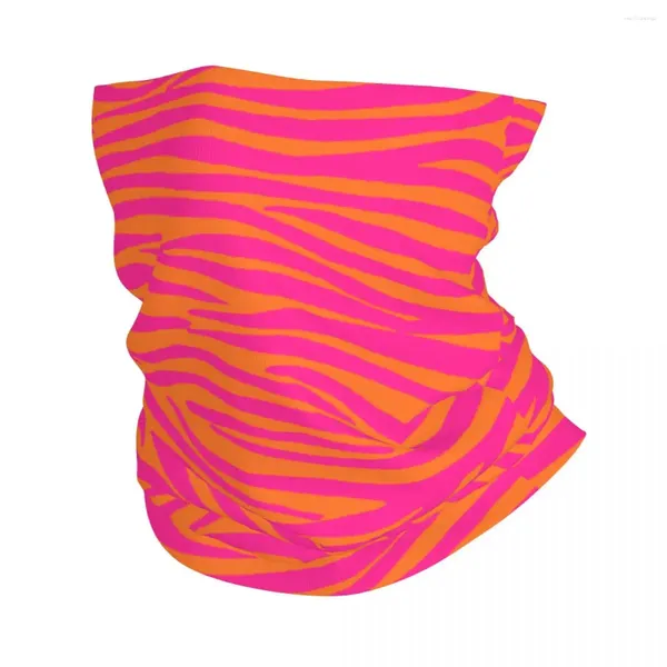 Foulards Rose et Orange Zebra Stripes Bandana Cou Gaiter Imprimé Balaclavas Écharpe Magique Cyclisme Équitation Pour Hommes Femmes Adulte Lavable