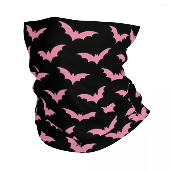 Bufandas Pink Bat Halloween Goth Bandana Cubierta para el cuello Pasamontañas estampadas Bufanda envolvente Ciclismo multiusos Correr para hombres Mujeres Adultos Lavable