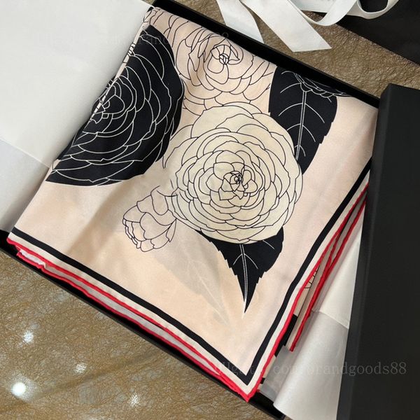 Écharrés Scharpes de fleur rose Designer Swarves Fashion Fashion Quality Quality Shek Scarf Hands Setrping Headcoth Wholesale Classia Camellia Luxury Kerchief