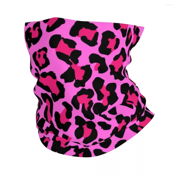 Foulards Rose Léopard Imprimé Bandana Cou Gaiter Imprimé Camouflage Masque Écharpe Chaud Bandeau Pêche Pour Hommes Femmes Adulte Coupe-Vent