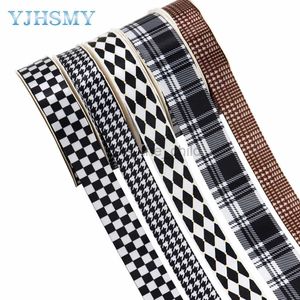 Sjaals Plaid Satijnen Linten Zwart-wit Diamant Check Lint 5 Yards voor DIY Craft Wrapping Bow Home Party decor Y23