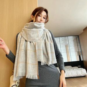 Sjaals Plaid Warme Kasjmier Vrouwen Sjaal Pashmina Warps Print Deken Sjaal Winter Merk Femme Bufanda Poncho CapsThick Echarpe