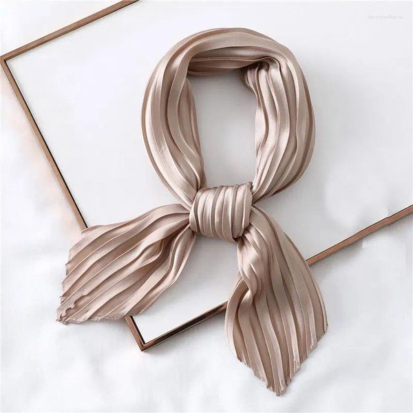 Foulards foulard plissé petite tache cou de soie couleur unie carré bandeau de cheveux froissé decora foulard satin foulard