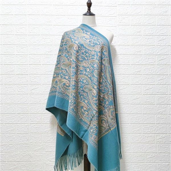 Écharpes Plus Taille 70 200cm Echarpes Chaud Vintage Glands Pashmina Femmes Bufanda Cachemire Mélange Poncho 2023 Châles d'hiver