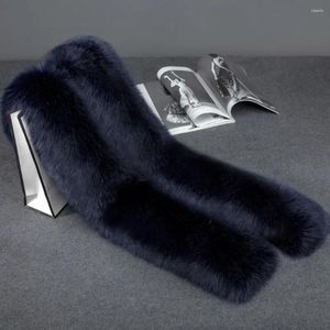 Écharpes en peluche fausse fourrure longue écharpe vêtements accessoires épais moelleux enveloppes châle couleur unie col d'hiver