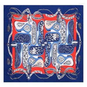 Sjaals POBING Zijden Sjaal Vrouwen Geometrische Luipaard Stola Bandana Vrouwelijke Strand ShawlWraps Grote Foulard Vierkante 130 130CM