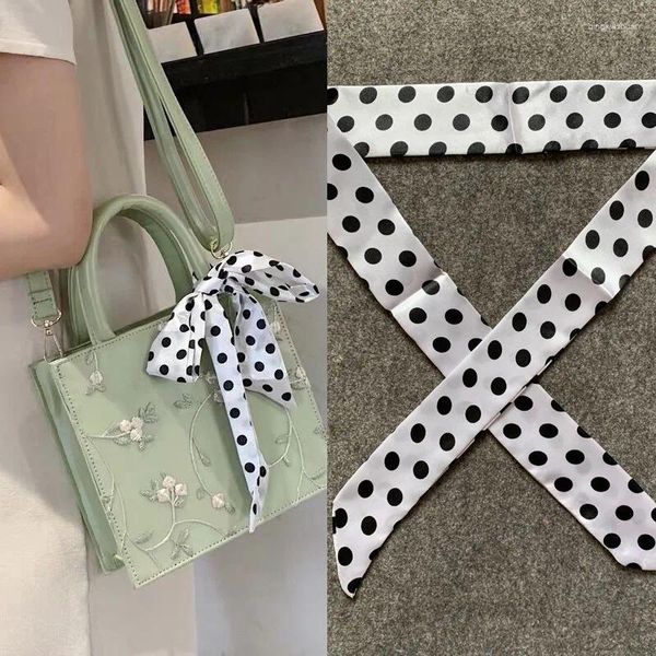 Foulards Polka Dot Stripe Slim Tie Wrap Poignée Petit Ruban Sac Décoratif Ceinture Écharpe Femme