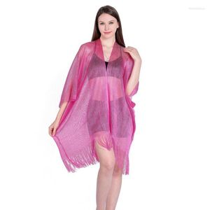 Écharpes Mélange de polyester Bikini Cover Up Matériaux légers et minces Cool Beach Smock Perspective Châle Beachwear