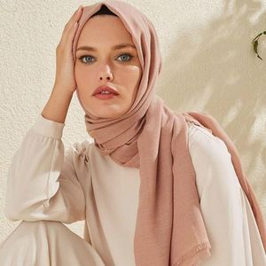 Sjaals premium katoen hijab dames moslim sjaals headscarf solid foulard femme femme luxe hoofdband bandana big size bufandas turbans