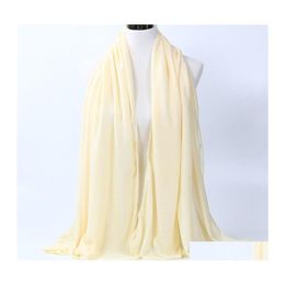 Sjaals Premium rekbare jersey maxi hijab sjaal long sjaal moslim hoofd wrap gewone kleuren 80 cm x 180 cm 589 t2 drop levering mode dhcdz