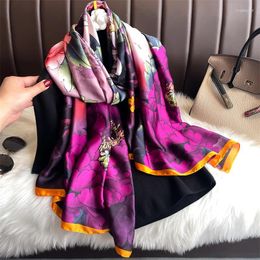 Foulards Imprimer Design Marque de luxe Foulard en soie pour femmes Grand châle Wrap Bandeau Hijab Beach Étoles Femme Foulard Echarpe Bandana